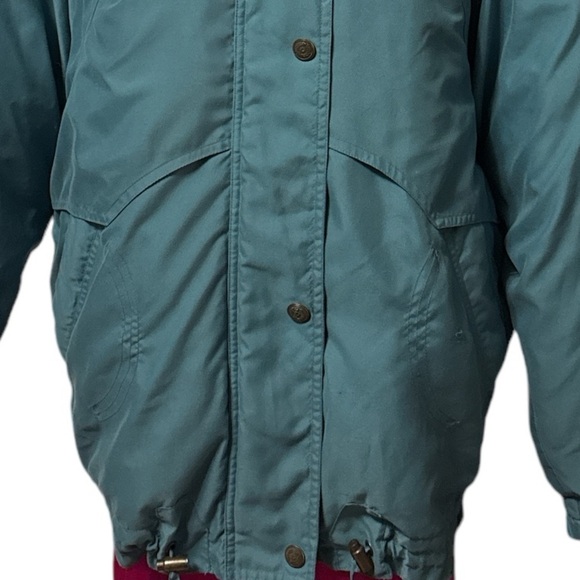 London Fog turquoise winter coat with removable hood and removable lining - Picture 3 of 11